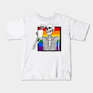 Skeleton and Coffee LGBT | LGBT Pride Kids T-Shirt